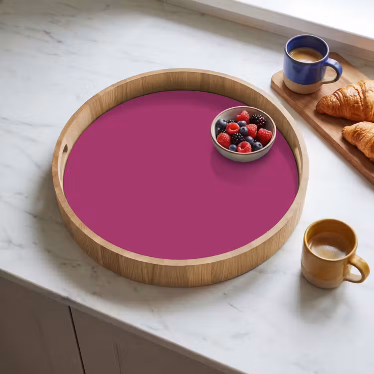 Deep - Magenta - Paars Dienblad Rond middel 914 -sfeer2