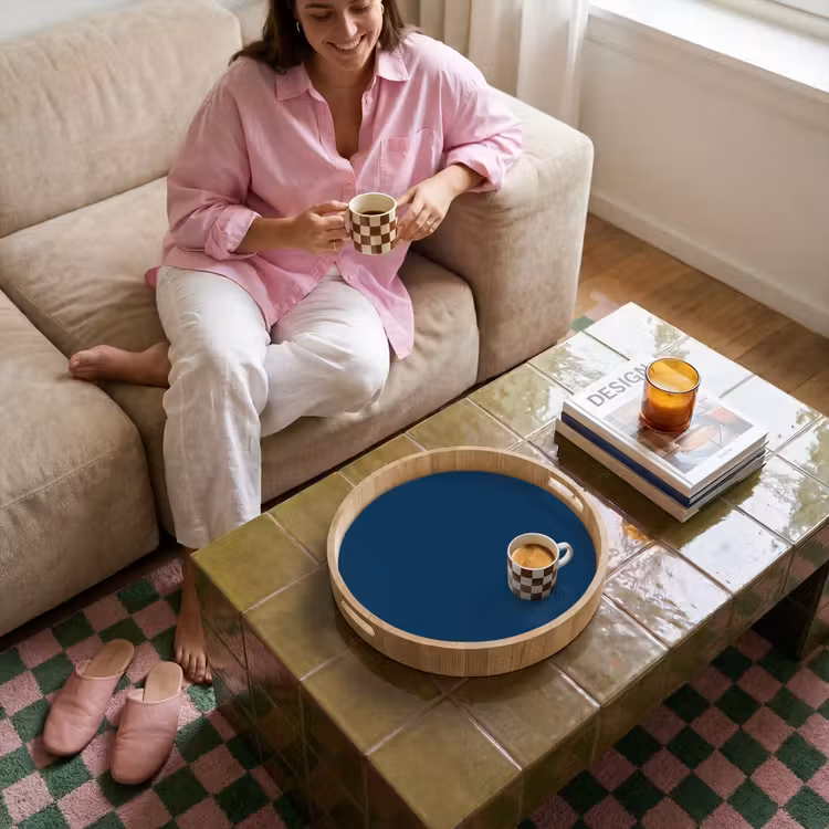 Deep - Ocean - Blauw Dienblad Rond middel 914 -sfeer3