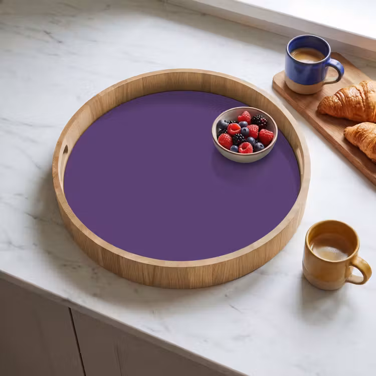 Deep - Plum - Paars Dienblad Rond middel 914 -sfeer2