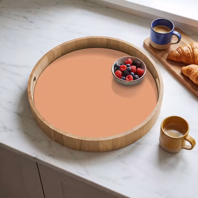 Desert - Coral - Koraal Dienblad Rond middel 914 -sfeer2