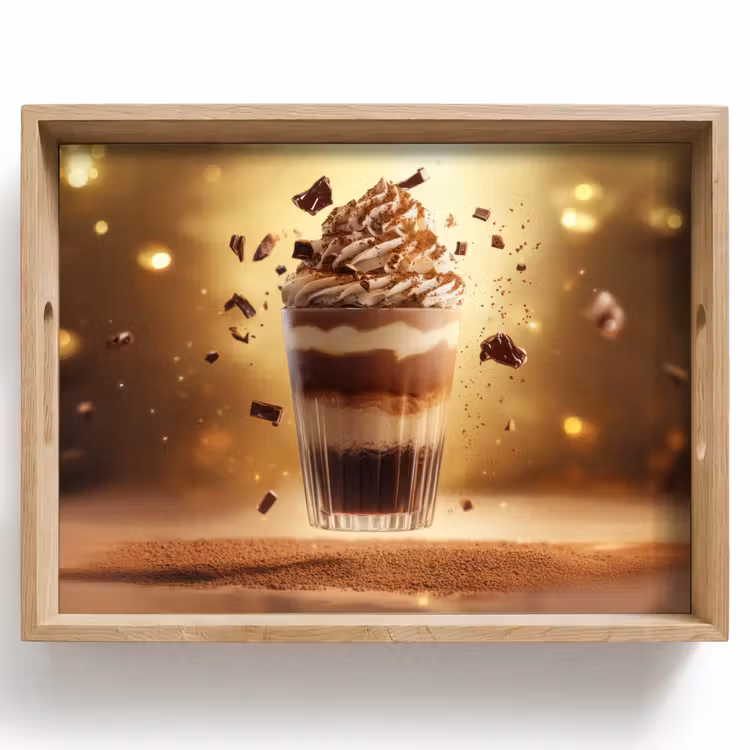 Dessert - Chocolade - Zoet - Eten Dienblad Rechthoek middel -z3d_shopping