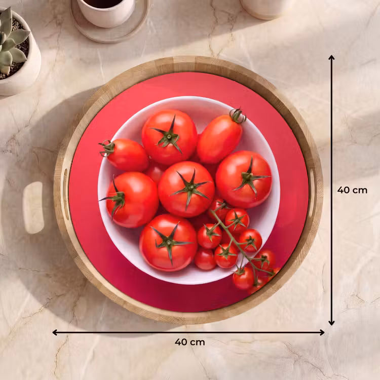 Tray - Dinner Plate - Red - Eten - Kom - Rood Dienblad Rond middel