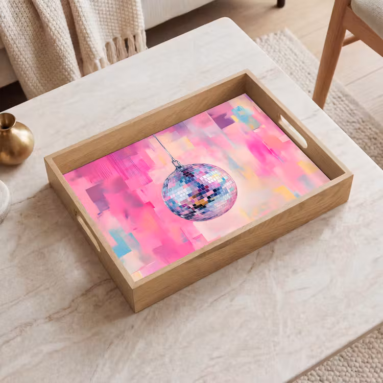 Discobal - Pink - Verf Dienblad Rechthoek middel -sfeer1