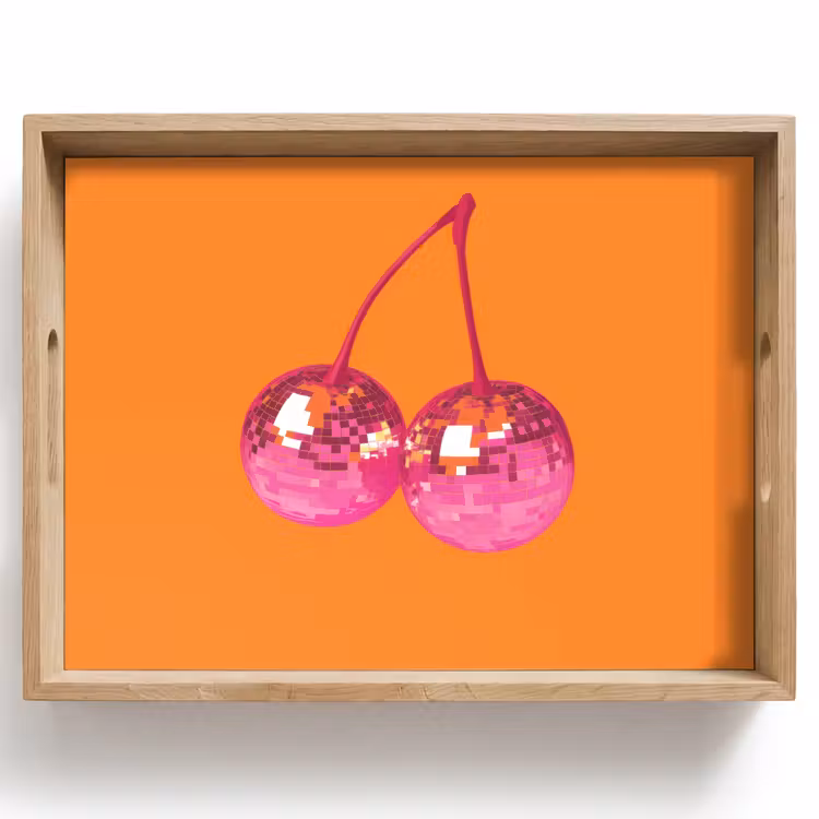 Discoballen - Kers - Spiegels - Roze Dienblad Rechthoek middel -z3d_shopping
