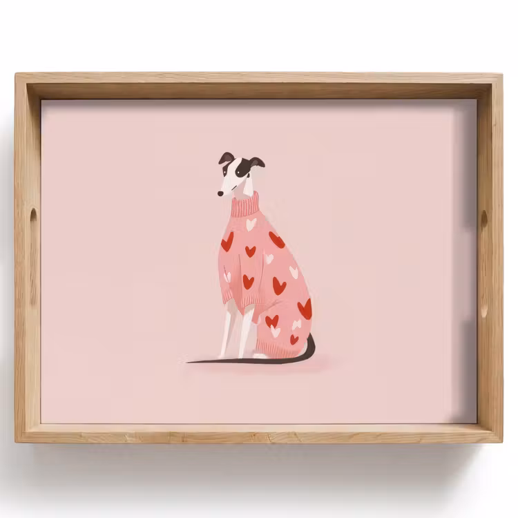 Hond - Hartjes - Roze Dienblad Rechthoek middel -z3d_shopping