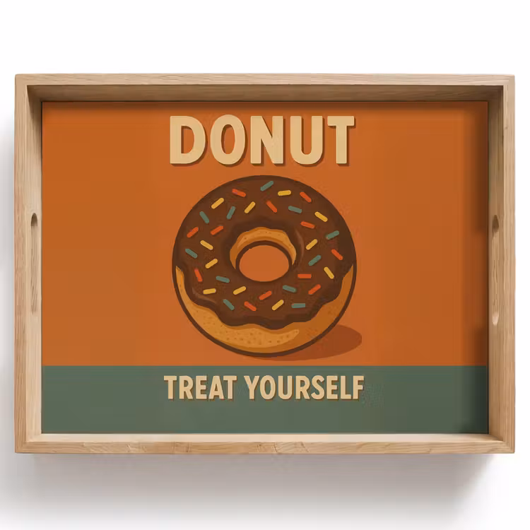 Donut - Spikkels - Kleurrijk - Quote Dienblad Rechthoek middel -z3d_shopping