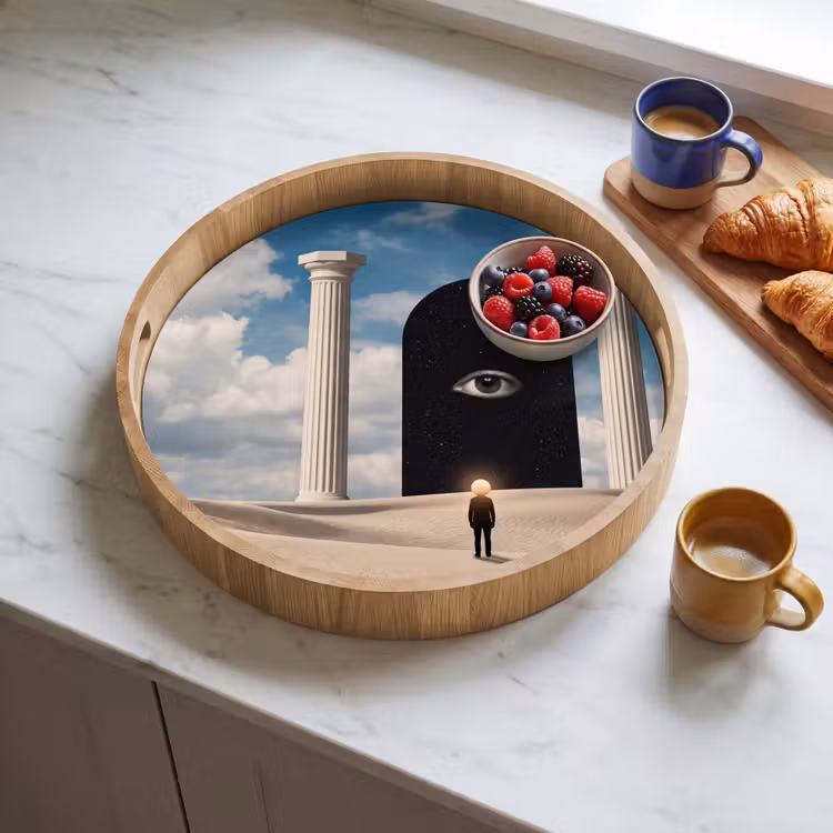 Tray - Dream - Desert - Eye - Droom - Woestijn - Oog Dienblad Rond middel