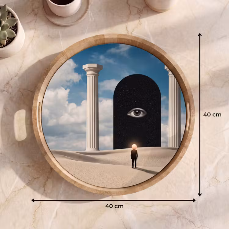 Tray - Dream - Desert - Eye - Droom - Woestijn - Oog Dienblad Rond middel