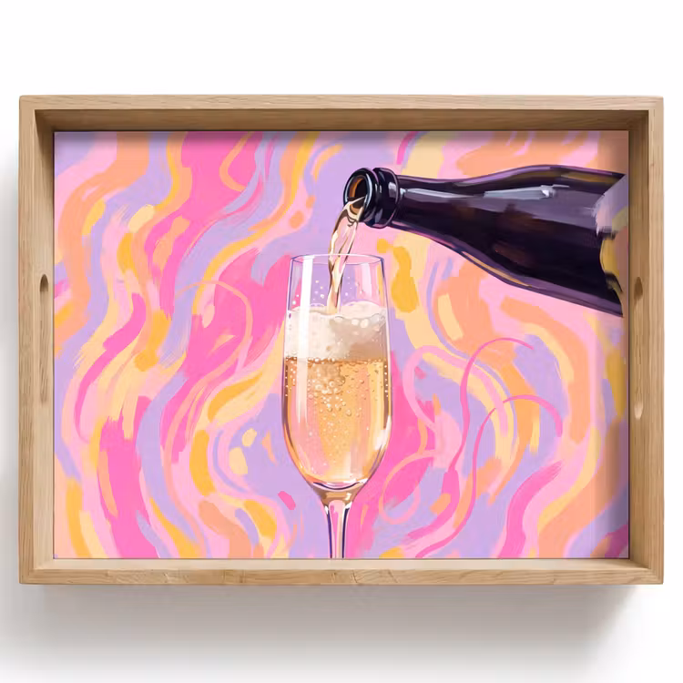 Drank - Inschenken - Feest - Abstract - Roze Dienblad Rechthoek middel -z3d_shopping
