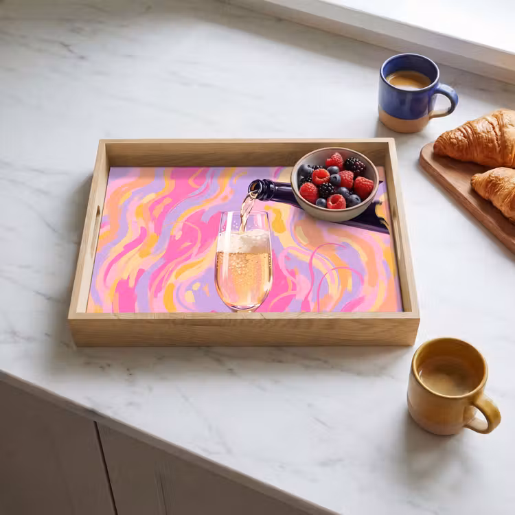 Drank - Inschenken - Feest - Abstract - Roze Dienblad Rechthoek middel -sfeer2