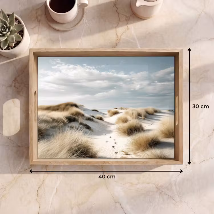 Duinen - Gras - Sporen - Wolken Dienblad Rechthoek middel -USP_Formaat