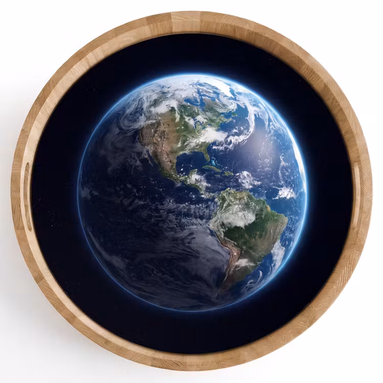 Tray - Earth - Space - Cosmos - Aarde - Ruimte - Kosmos Dienblad Rond middel