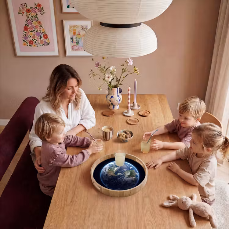 Tray - Earth - Space - Cosmos - Aarde - Ruimte - Kosmos Dienblad Rond middel