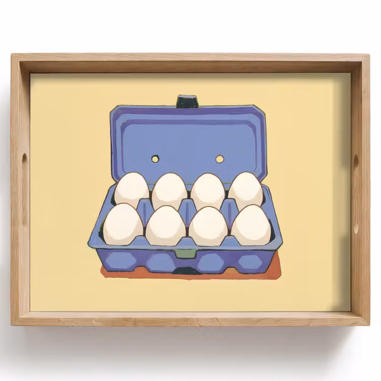 Eieren - Doos - Minimalistisch - Blauw Dienblad Rechthoek middel -z3d_shopping
