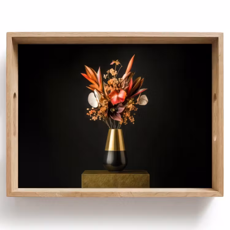 Exotisch - Boeket - Vaas - Goud Dienblad Rechthoek middel -z3d_shopping