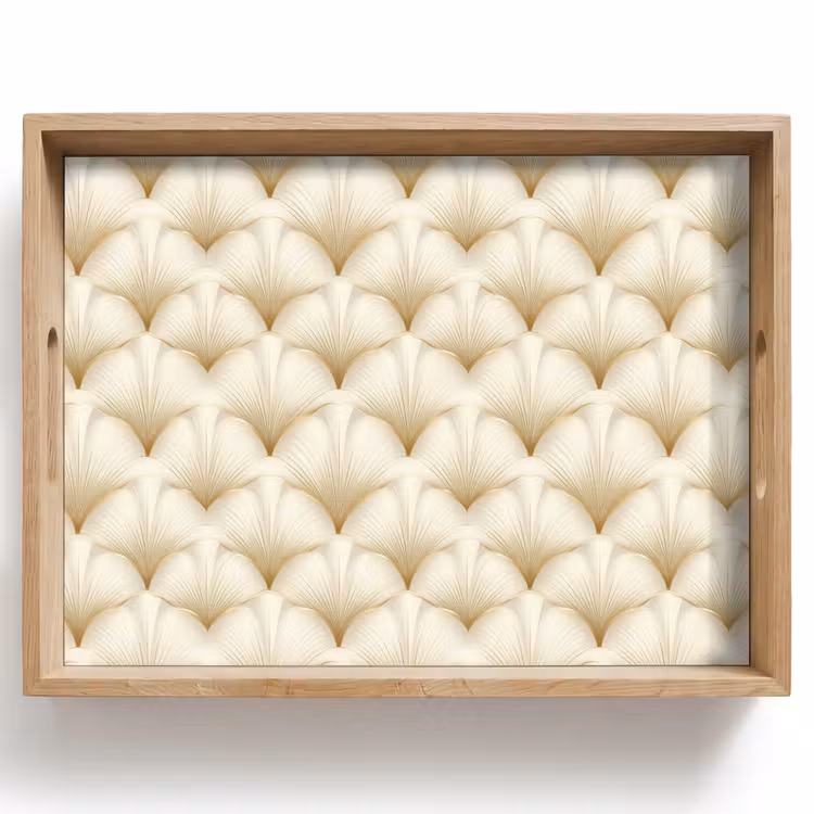 Waaier - Motief - Goud Dienblad Rechthoek middel 911 -z3d_shopping