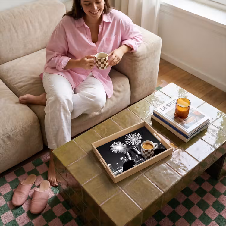 Vuurwerk - Proosten - Skyline - Champagne Dienblad Rechthoek middel -sfeer3