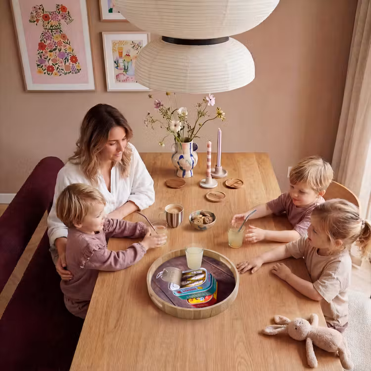 Tray - Fish - Cans - Kitchen - Vis - Blikjes - Keuken Dienblad Rond middel
