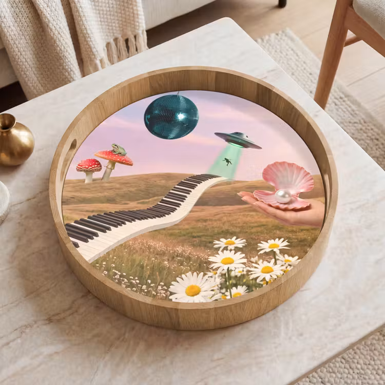 Tray - Fish - Nature - Abstract - Vis - Natuur - Abstract Dienblad Rond middel