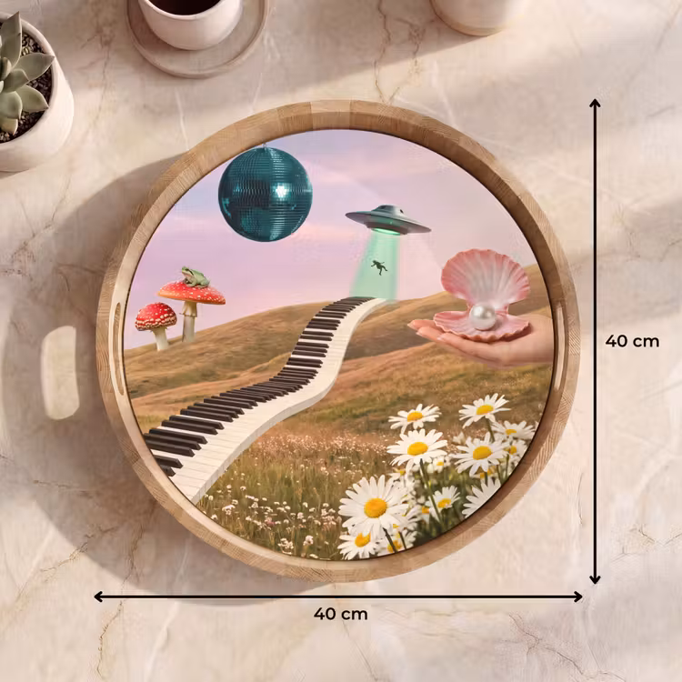 Tray - Fish - Nature - Abstract - Vis - Natuur - Abstract Dienblad Rond middel