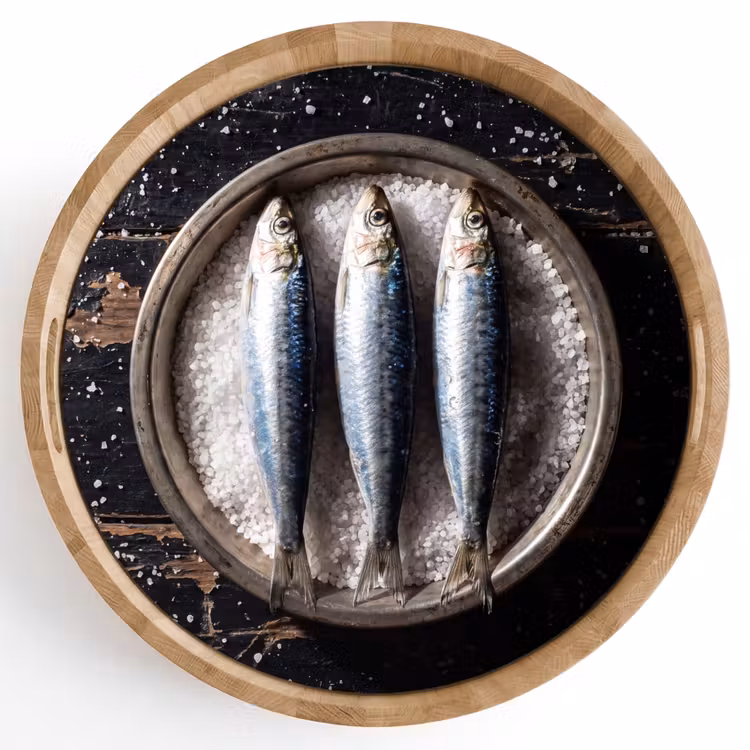 Tray - Fish - Salt - Food - Vis - Zout - Eten Dienblad Rond middel