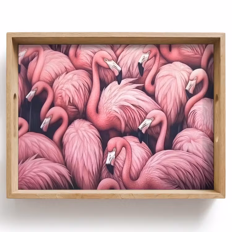 Flamingo - Roze - Dieren Dienblad Rechthoek middel -z3d_shopping