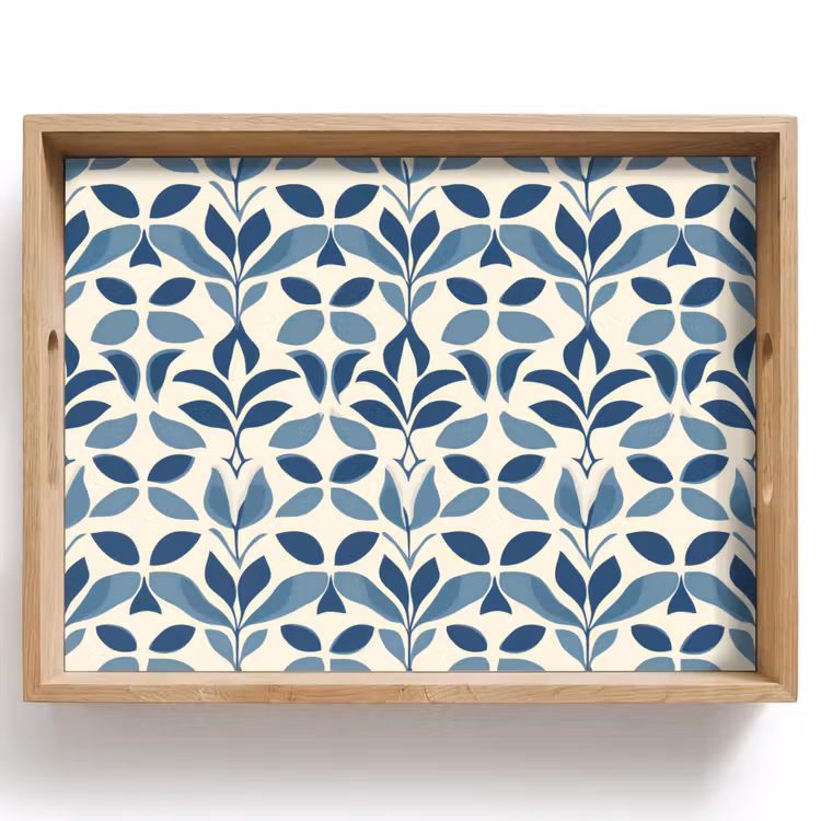 Flora - Modern - Blauw Dienblad Rechthoek middel 911 -z3d_shopping