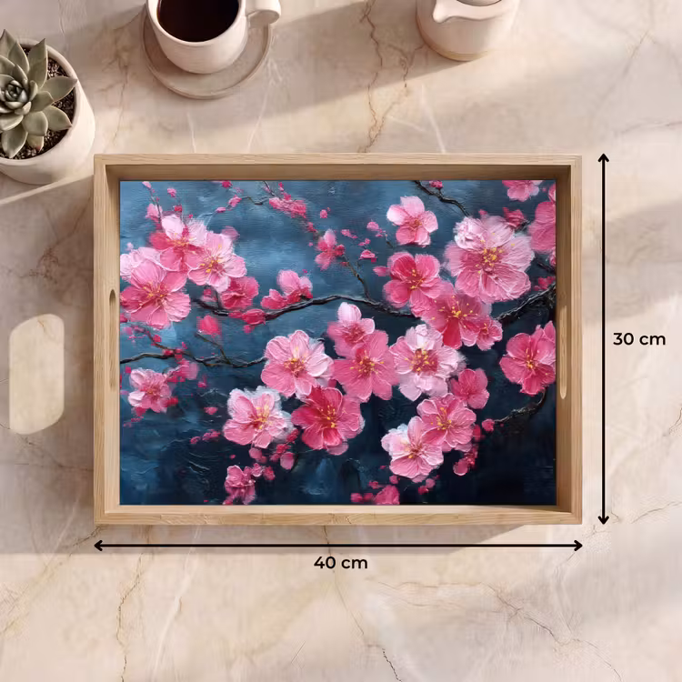 Bloem - Bloesems - Roze - Abstract Dienblad Rechthoek middel -USP_Formaat