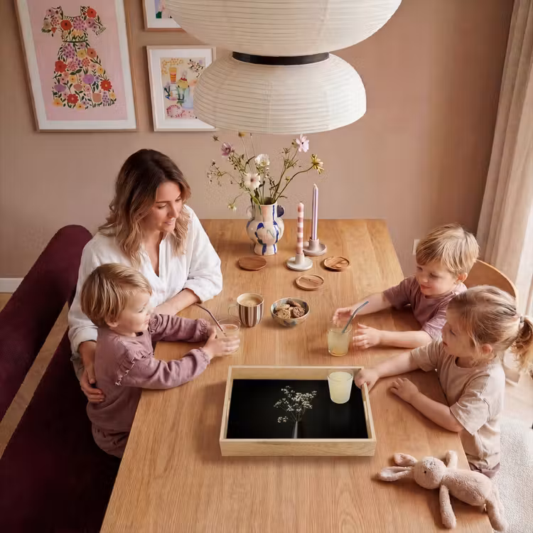 Bloembollen - Wit - Vaas - Minimalistisch Dienblad Rechthoek middel -sfeer4