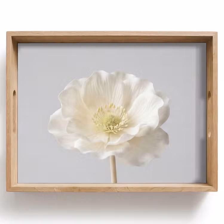 Bloem - Minimalistisch -Wit Dienblad Rechthoek middel -z3d_shopping