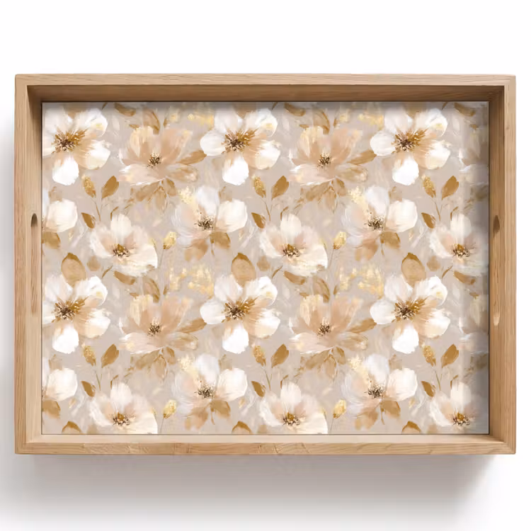 Bloemen - artistiek - Goud Dienblad Rechthoek middel 911 -z3d_shopping