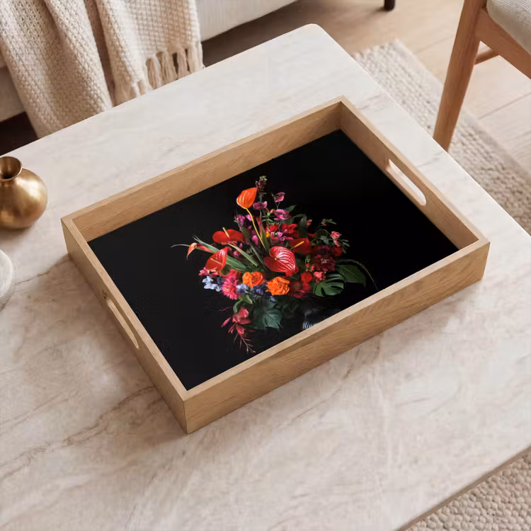 Bloemen - Boeket - Sierlijk Dienblad Rechthoek middel -sfeer1