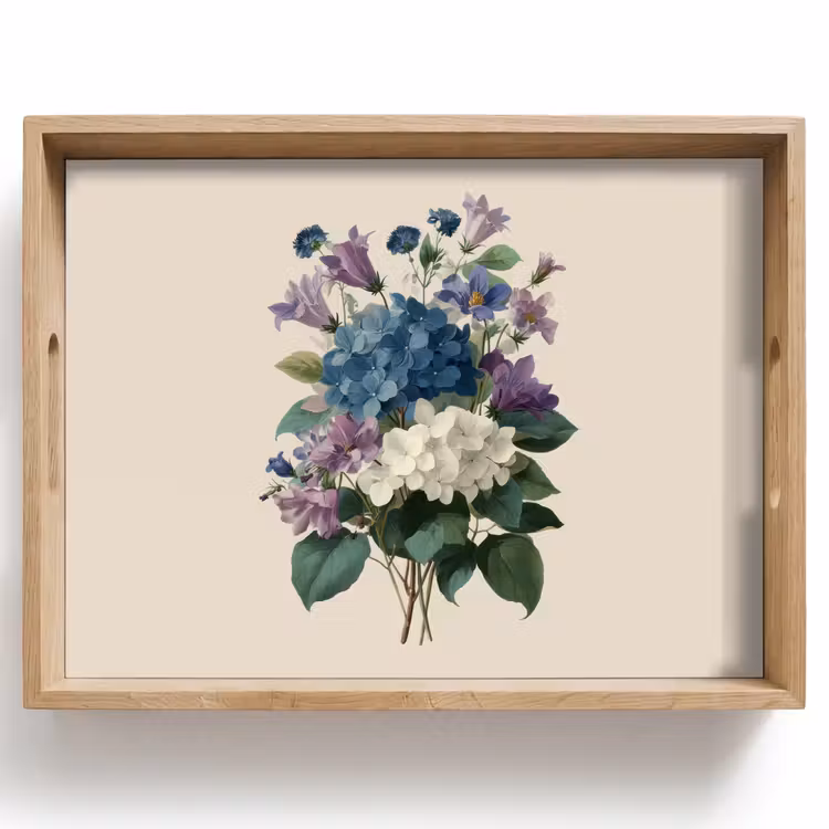 Bloemen - Gedetailleerd - Rust - Realistisch Dienblad Rechthoek middel -z3d_shopping