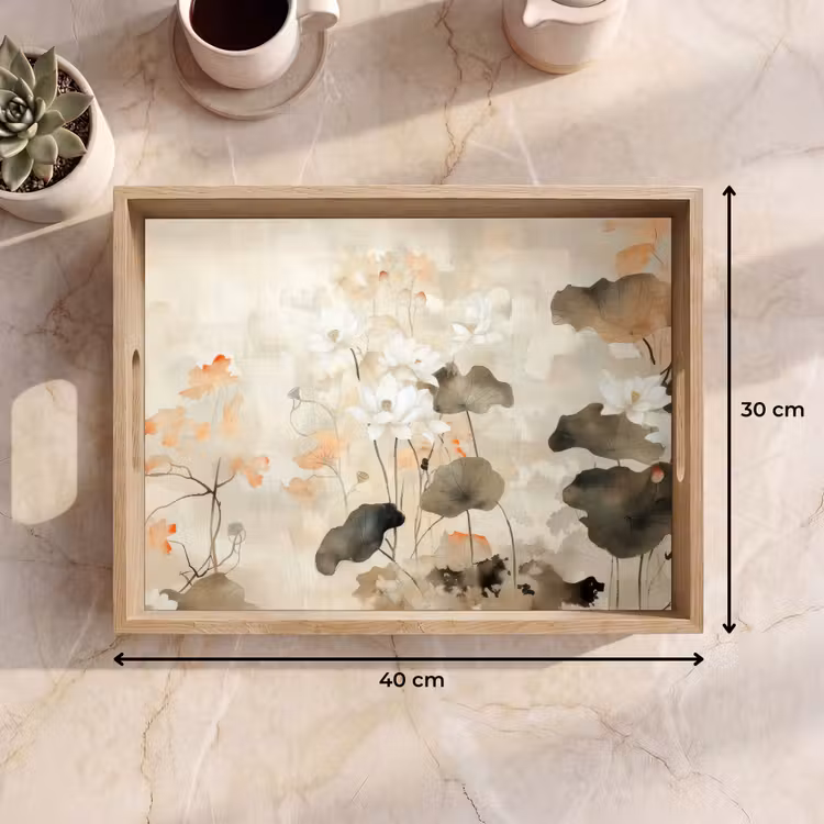 Bloemen - Japandi - Wabi sabi Dienblad Rechthoek middel -USP_Formaat