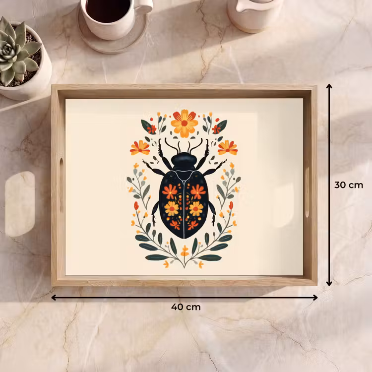 Bloemen - Oranje - Planten - Sierlijk Dienblad Rechthoek middel -USP_Formaat