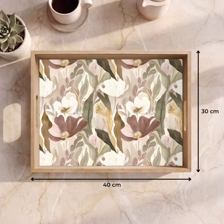 Bloemen - Aquarel - Kleurrijk Dienblad Rechthoek middel 911 -USP_Formaat