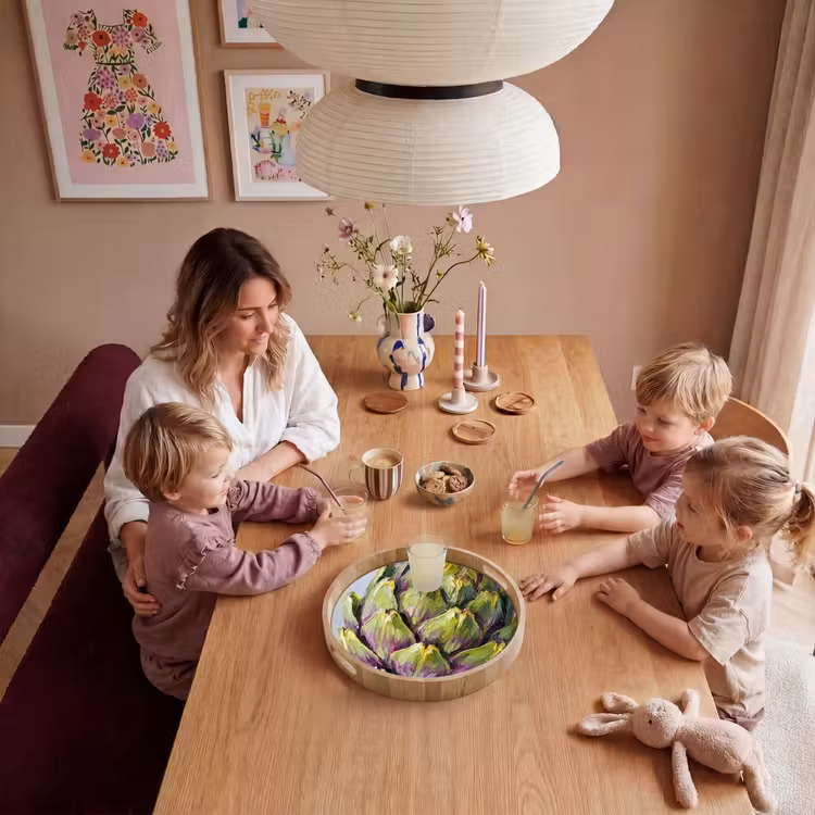 Tray - Food - Artichoke - Modern - Eten - Artisjok - Modern Dienblad Rond middel