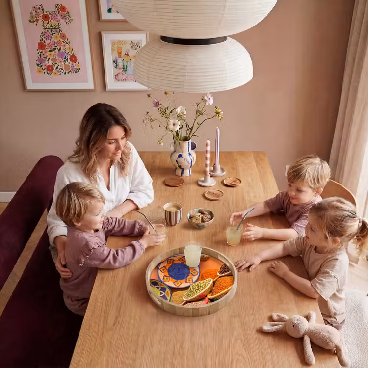 Tray - Food - Colorful - Culture - Eten - Kleurrijk - Cultuur Dienblad Rond middel