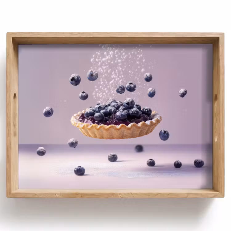 Eten - Taart - Bessen - Blauw Dienblad Rechthoek middel -z3d_shopping