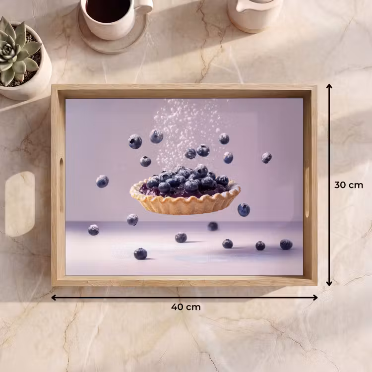Eten - Taart - Bessen - Blauw Dienblad Rechthoek middel -USP_Formaat