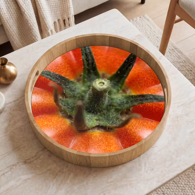 Tray - Food - Tomato - Red - Eten - Tomaat - Rood Dienblad Rond middel