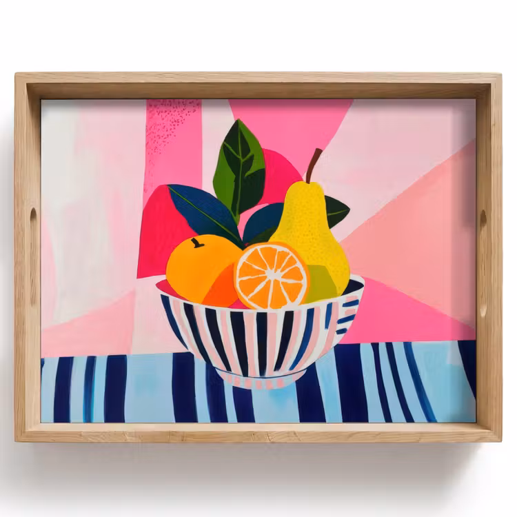 Fruit - Abstracte achtergrond - Roze Dienblad Rechthoek middel -z3d_shopping
