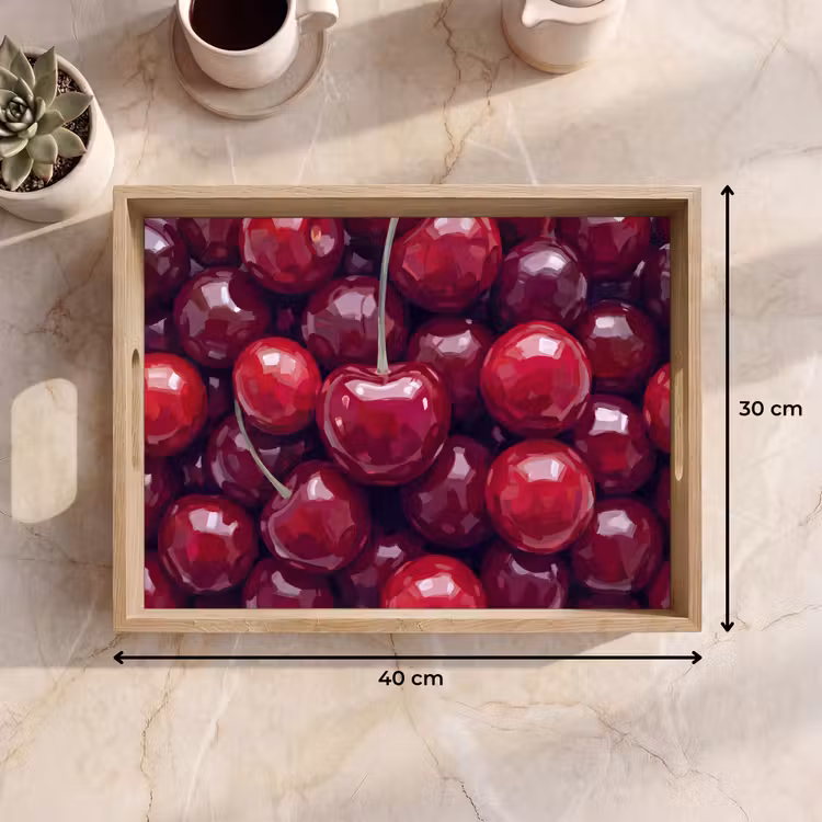 Fruit - Kersen - Eten - Modern - Rood Dienblad Rechthoek middel -USP_Formaat