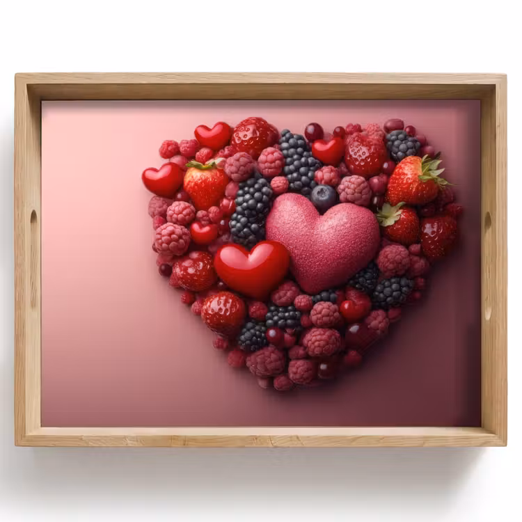 Fruit - Hartjes - Aardbeien - Frambozen - Bosbessen Dienblad Rechthoek middel -z3d_shopping