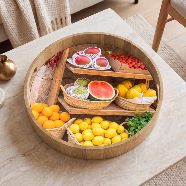 Tray - Fruit - Market - Fresh - Fruit - Markt - Vers Dienblad Rond middel