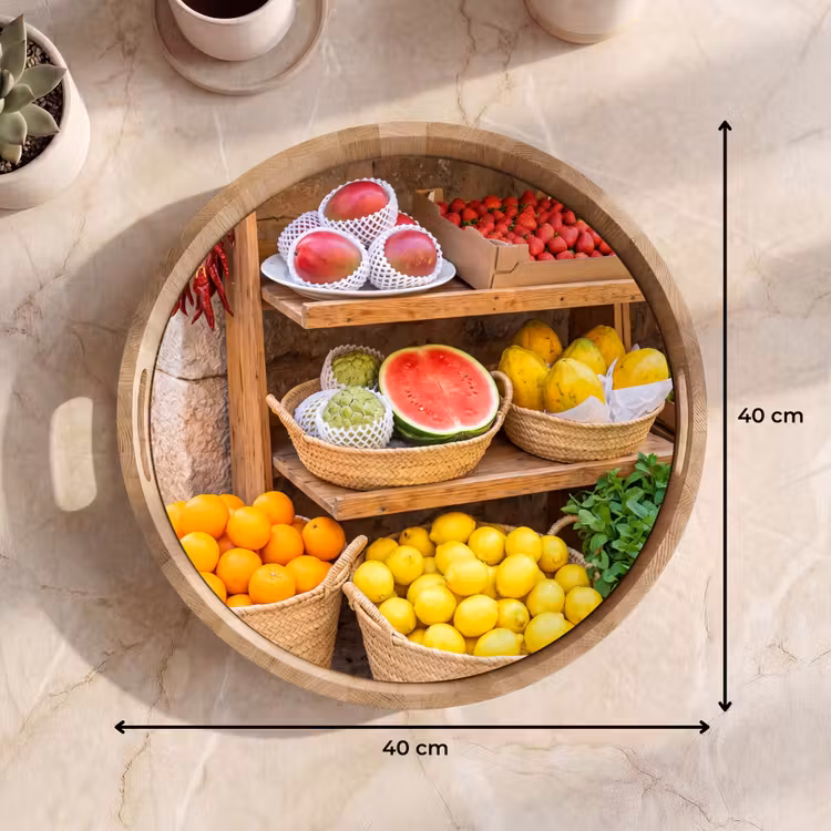 Tray - Fruit - Market - Fresh - Fruit - Markt - Vers Dienblad Rond middel