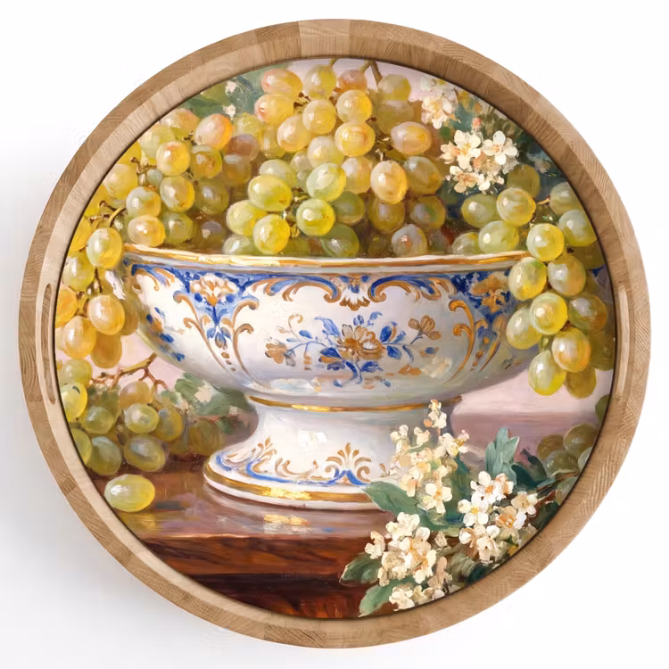 Tray - Fruit - Still Life - Classical - Fruit - Stilleven - Klassiek Dienblad Rond middel