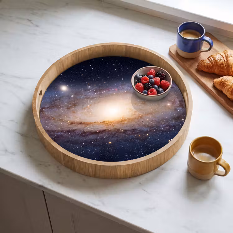 Tray - Galaxy - Space - Cosmos - Sterrenstelsel - Ruimte - Kosmos Dienblad Rond middel
