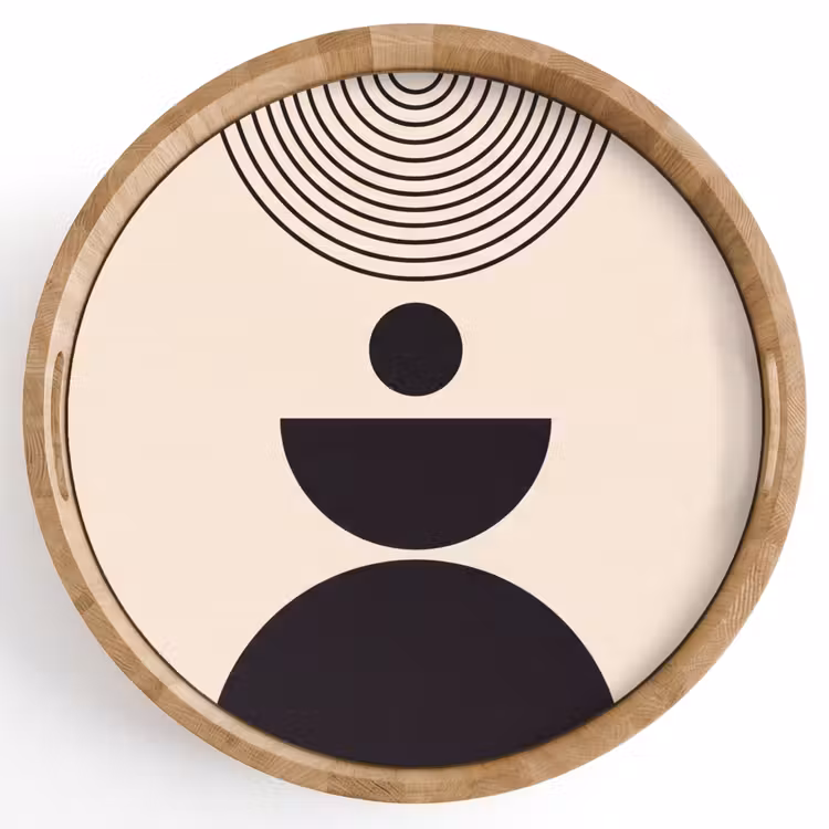 Tray - Geometric Balance - Art - Geometrische balans - Kunst Dienblad Rond middel