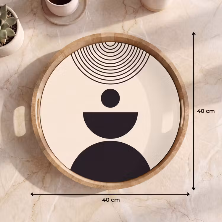 Tray - Geometric Balance - Art - Geometrische balans - Kunst Dienblad Rond middel